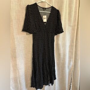 AFRM Black and White Polka Dot Maxi Dress